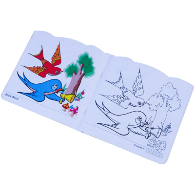 Carte de colorat si desenat, pentru copii, plina de culori vibrante, Birds World, 24 de pagini